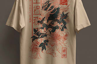 create an japanese t shirt illustration