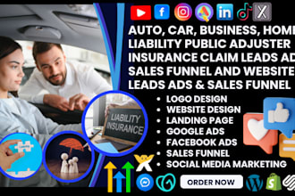 auto car travel business home liability public adjuster insurance leads website
