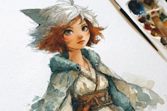 create watercolor anime art and nsfw character