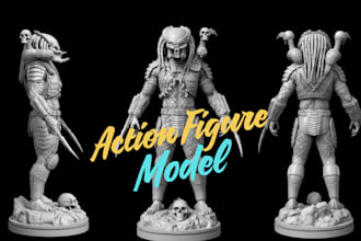 3d model 3d toy action figure for 3d printing, sculpt print ready stl file model
