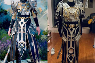 create detailed cosplay armor weapons props with 3d modeling and foam crafting