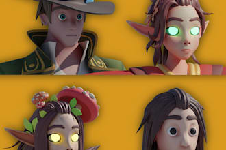 create 3d characters for games, animations, streaming