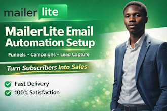 set up mailerlite email marketing, automation, landing pages