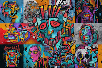 illustration street art graffiti, abstract with my style