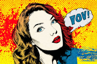 draw pop art portrait in roy lichtenstein style