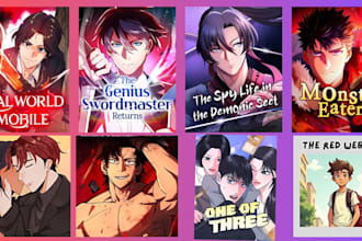 draw webtoon anime manga comic page illustration visual light novel cover art