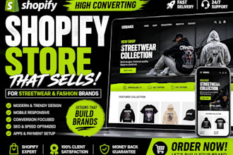 design a shopify store for streetwear clothing brands