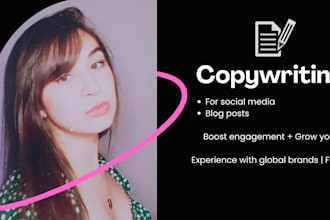 write copy for brands, influencers and personal projects