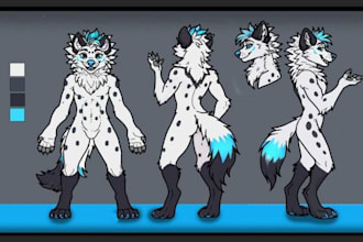 draw furry art commission anthro ref sheet furry reference sheet anime character