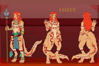 draw furry art commission anthro ref sheet furry reference sheet anime character