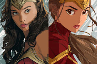 draw you as dc marvel superhero style professionally
