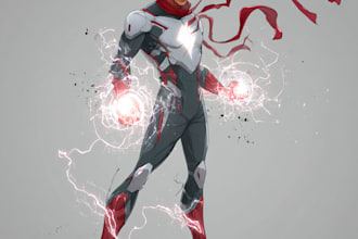 draw superhero character for you