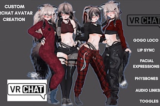 create custom vrchat avatar, vrc character, vtuber model, vroid model
