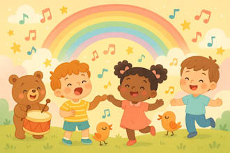 make joyful nursery rhymes, kids jingles, and sing melodic songs