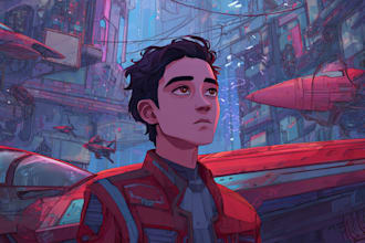 sci fi character illustration or sci fi character