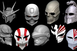 create custom 3d mask helmet anime mask 3d cosplay mask stl for printing