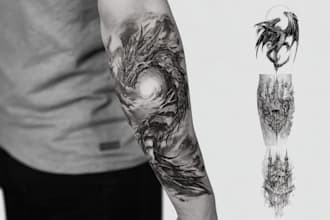 create unique realism tattoo design with my style
