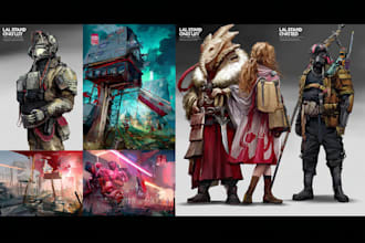 draw stylized character, game character, realistic character