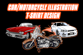 draw car or motorcycle illustration