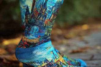 draw digital pattern socks design
