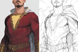 make concept art superhero character comic style
