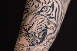 design custom artistic minimalist, geometric tattoo design