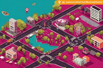 design vector map in illustrator for your event or festival