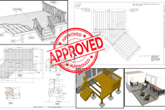 draw deck patio porch pergola architectural floor plan blueprint for city permit
