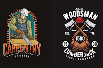 make emblem sawmill woodwork company logo