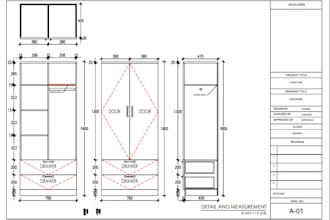 design costum furniture in 2d and 3d with detailed drawing