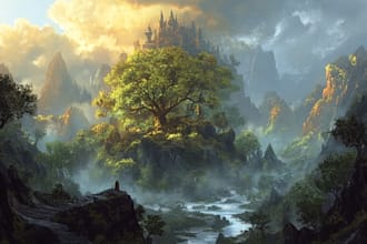 design a conceptual fantasy landscape