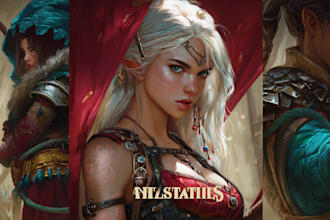 paint semi realistic fantasy art