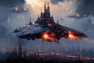 draw a sci fi spaceship art