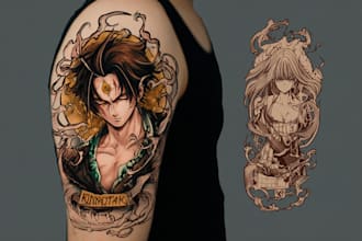 make custom anime manga tattoo design
