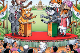 create an political or satirical cartoon