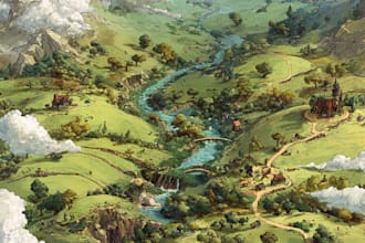 draw fantasy map illustration