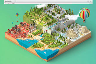 make a isometric map vector illustration
