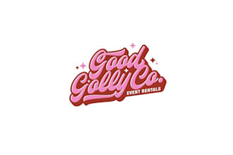 design fun groovy millennial owned event rental logo
