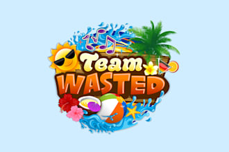 design fun bold summer party soca dance hall music logo