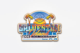 design galveston island commerce executives conference logo