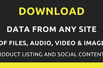 download data from various websites and upload