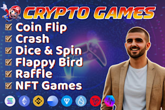 create web3 crypto game like coin flip, crash, dice, spin, raffle, p2e on solana