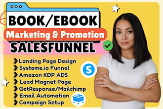 ebook sales funnel, landing page, email automation in systeme io, clickfunnel
