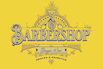 do 3 modern excellent barbershop logo design