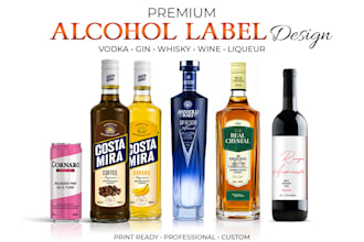 design a premium alcohol, liqueur, wine or spirits label