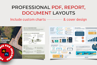 design a pdf with custom charts and illustrations