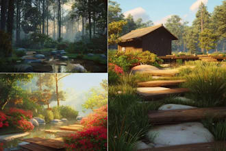 design a realistic landscape for a story or cover art