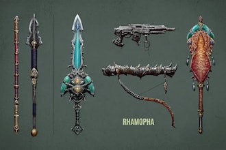 draw fantasy dnd weapon art for your game