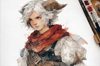 create watercolor character art