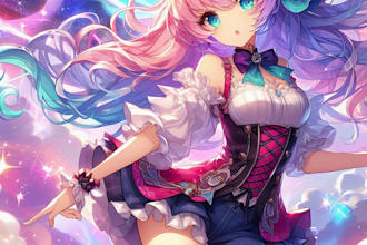 do an anime illustration with my anime art style